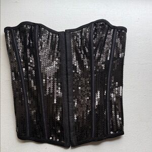 Seven ‘til Midnight Sequin Black Corset Top